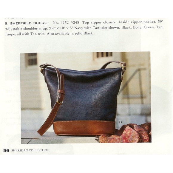 Vintage Coach #4232 Sheffield Bucket Navy with Tan Trim Sheridan Bag - Picture 10 of 10